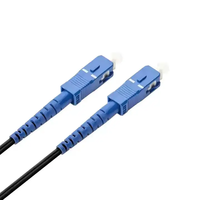 ZXOFC kabel Jumper serat optik, kabel komunikasi Drop Jumper optik serat hitam Singlemode G652D, konektor SC/UPC pre-end 2 ujung kustom