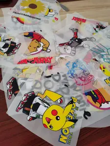 Logo kustom layar transfer tshirt DTF stiker panas tekan plassol transfer vinil stiker label untuk pakaian