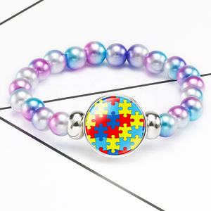 <strong>Autism</strong> <strong>Awareness</strong> Adjustable Crystal Beads Bracelet for Kids Free Shipping Puzzle <strong>Charm</strong> Fashion Gift - Product Image 5