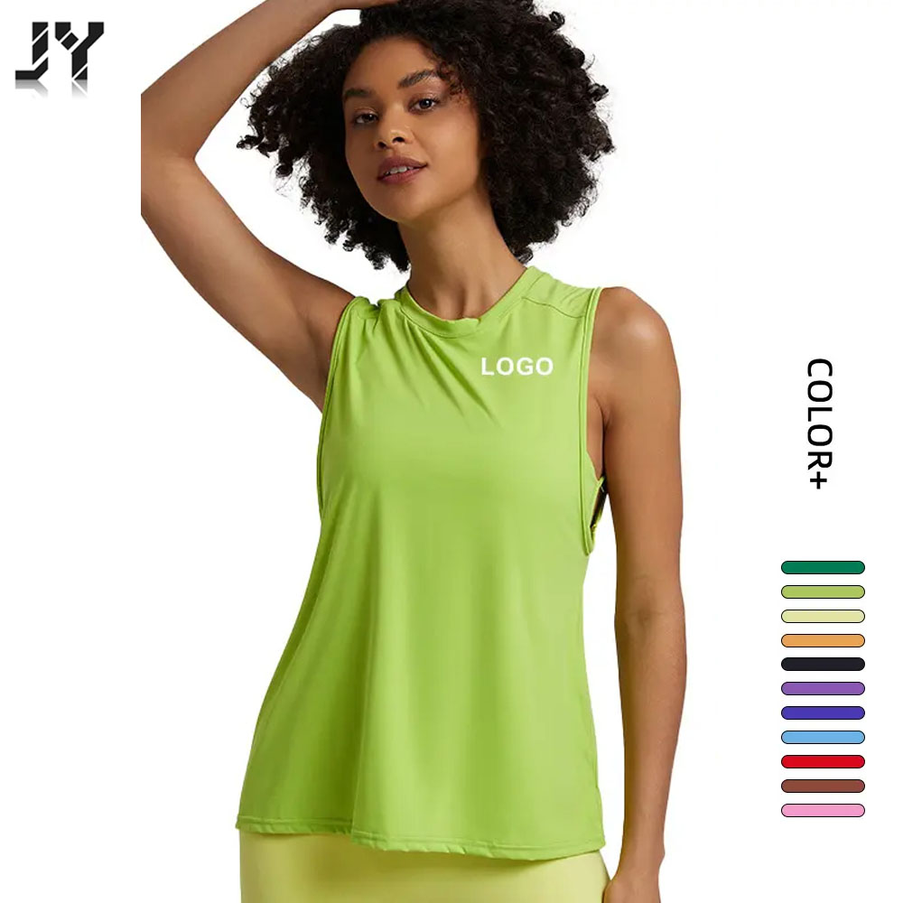 Joyyoung Women's Workout Sleeveless Outdoors T-Shirts Breathable Running Round Neck Sports Shirt on Yoga Wear