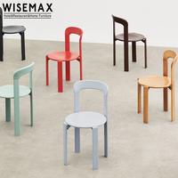 WISEMAX – meubles de salle à manger modernes, structure en bois massif noir, dossier rectangulaire, chaise de salle à manger pour restaurant, hôtel