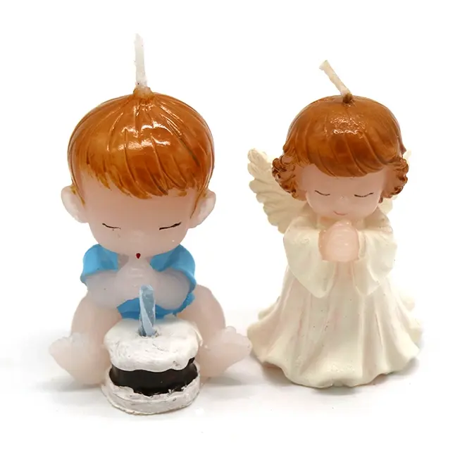 Regalos niña Candel en forma de Ángel/vela de cera de ángulo de arte decorativo para boda