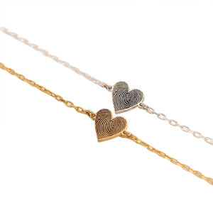 Wholesale 316L Stainless Steel 14k 18k Gold Plated Fashion <b>Bracelets</b> & <b>Bangles</b> Fingerprint Mama Mom <b>Bracelet</b> for Mama Mom Mother - Product Image 6