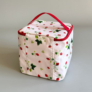 Sac de maquillage personnalisé, matériau personnalisé, sac de toilette en polyester avec poche intérieure, pochette de cosmétiques portable pour femmes - Product Image 6