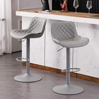 Tabourets de bar blancs de 24 pouces en cuir PU capitonné pour îlot de cuisine/comptoir de cuisine avec dossier