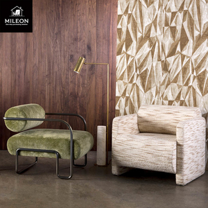 Stile italiano sedia in pelle moderna camera modello Hotel design personalizzato semplice salotto di forma speciale <span class=keywords><strong>poltrona</strong></span> in metallo - Product Image 5