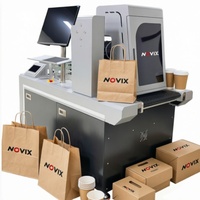 NOVIX Automatischer Mini-Desktop-Einpass-Tintenstrahldrucker für Papiertüten und Wellpappe mit CMYK-Digitaldruck