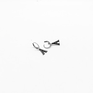 Pendientes de aro de plata tibetana yunnique con forma de letra A, pendientes de moda de acero inoxidable para mujer - Product Image 3