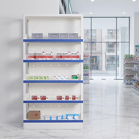 Étagère de rangement et de présentation de médicaments en acier, 900 mm de large, à six niveaux, design moderne pour l'organisation des hôpitaux et cliniques