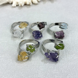 Bán Buôn Số Lượng Lớn Cổ Điển Nguyên Liệu Tự Nhiên Thạch Anh Tím Citrine <span class=keywords><strong>Ruby</strong></span> Peridot Hai Đá Nhẫn Bạc Mạ Đồ Trang Sức Cho Đảng Mặc Hàng Ngày - Product Image 2