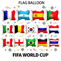Globos de Aluminio con Banderas de Países del Mundo, Serie de Banderas para Partidos de Fútbol, Globos de Helio para Decoración de Fiestas Nacionales