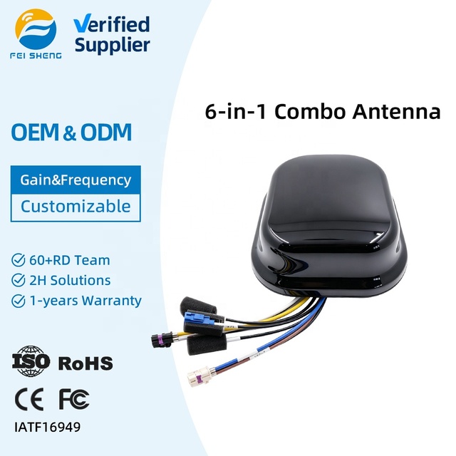 6-In-1 Antenna V2X 5G 4x4 MIMO 4G LTE GNSS for Truck Fleet Logistics Connected Vehicle V2X IoT IP67 Screw Mount