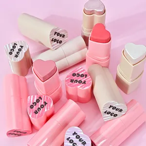 Blush de maquiagem de marca própria em bastão creme rosa atacado blush na embalagem