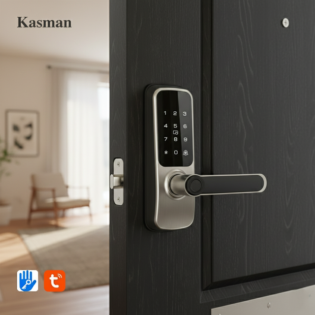 Kasman Source Price American Style Door Smartlock Biometric Tuya Ttlock Wifi Smart Home Lock for Front Door