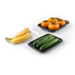 厂家供应超市生鲜蔬菜果肉一次性塑料食品瓦楞托盘盒包装