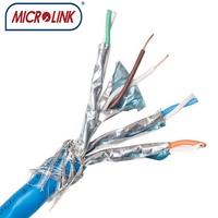 Cable de Red MICROLINK Cat5e SFTP Blindado, 1000 pies, Gris, Sólido, 24AWG 0.51mm, Cobre FOC, Certificado CE/FCC, Revestimiento de PVC, Cable Cat 5 a Granel