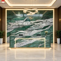 Grande dalle de quartz vert Patek Philippe du Brésil, 18 mm d'épaisseur, étanche, pour plan de travail de cuisine moderne, table de salle à manger, salle de bain d'hôtel