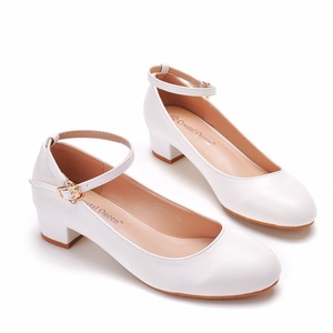 Sandales à talons carrés bas de <span class=keywords><strong>3</strong></span> <span class=keywords><strong>cm</strong></span>, escarpins de soirée, chaussures décontractées de bureau pour femmes, chaussures de mariage blanches pour femme - Product Image 5