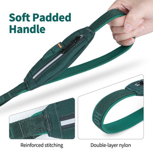 Dubbele schokabsorberende hondenriem met reflecterende heuptas voor handsfree hondenlopen, geschikt voor grote honden en buitenactiviteiten - Product Image 5
