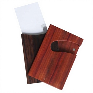 AZ ENTERPRISES Porte-cartes de visite en bois personnalisé fait main, couleur bois naturel, pour réception et bureau - Product Image 1