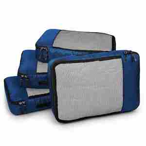 4 Pcs Set Zip Extra Large Space <b>Suitcase</b> for Travel Waterproof Portable Packing Cubes Compression - Product Image 5
