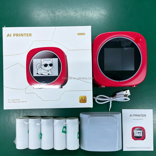OEM Red AI Smart Printer Voice Generated Image Printer Portable Wireless AI Drawing Printer with Multiple Modes for Kid Gift