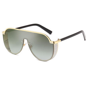 Gafas de Sol de Alta Calidad al por Mayor, <span class=keywords><strong>Lentes</strong></span> de PC de una Pieza, Protección UV400, Montura Metálica, Moda Femenina - Product Image 4