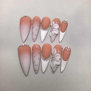 Faux ongles longs et pointus à presser, très populaires en Europe et en Amérique, produits de beauté, styles personnalisés disponibles - Product Image 1