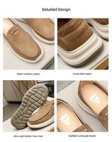 Chaussures décontractées pour hommes de haute qualité, neuves, cousues à la main, légères et respirantes, pour le printemps/l'automne, avec empeigne en cuir véritable