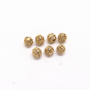 Perles d'espacement rondes creuses en acier inoxydable Yunnique pour la fabrication de bracelets, composants de bijoux plaqués or 8 mm - Product Image 2