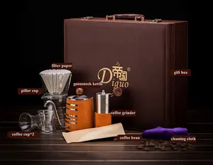 Diguo Borosilicate Glass Travel Hand Brewed Coffee Pot Ethiopian Coffee Maker Set Gift Box
