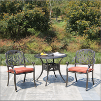 Ensemble de table et de chaises en aluminium moulé pour l'extérieur, fer forgé, loisirs, balcon, jardin en plein air, cour