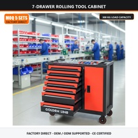 Chariot d'atelier roulant à 7 tiroirs avec verrou centralisé, capacité 300 kg, robuste, personnalisable OEM/ODM/OBM pour garage et atelier - Vente en gros