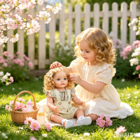YOURBRAND Poupée Reborn Fille à Tête en Silicone, Sourcils Noirs Naturels, Corps en Tissu Lesté, Cadeau