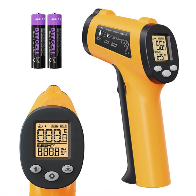 Digital IR Laser Infrared Non-Contact Temperature Gun with LCD Display Plastic Material OEM/ODM Customization IP55 Rated