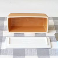 Beurrier en céramique avec couvercle boîte à beurre rectangulaire en céramique ensemble