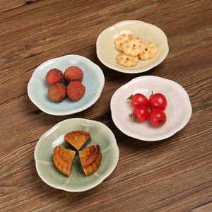 8 Designs Lovely Snack Dish Chinese-style Six-petal Tea Cake <b>Plate</b> <b>Ceramic</b> Borneol Fruit Cake Nut Highleg Tray <b>Ceramic</b> <b>Plate</b> - Product Image 2