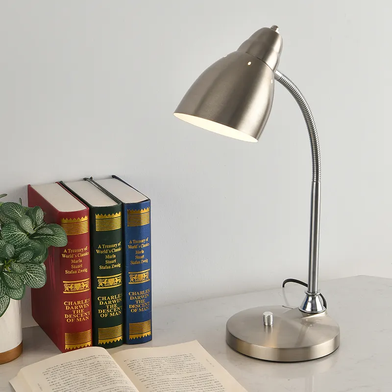 Kum nikel Metal masa lambası kaplama Modern masa lambası açik kapali anahtarı Lampe De masa Led döner anahtarı
