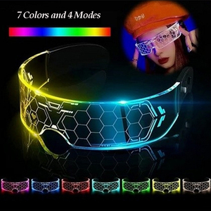 Gafas LED luminosas Cyberpunk, gafas luminosas futuristas geniales para hombres y mujeres, suministros de Cosplay de <span class=keywords><strong>Halloween</strong></span>, tamaño de 5cm - Product Image 3