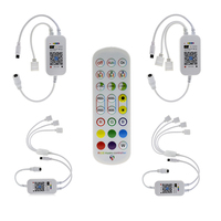 Contrôleur de synchronisation de musique LED intelligent WiFi-DC 5V/12V/24V, 6A, gradateur PWM RVB à 3 canaux, sortie 1-4 ports, 4 broches, télécommande IR à 24 touches
