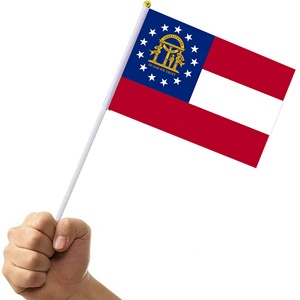 Custom Logo Georgia The Peach State Hand Waving <b>Flag</b> 14x21cm Stick Banner for Football and Sports Events - Product Image 3