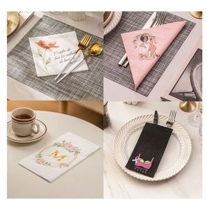 Serviettes de cocktail personnalisées imprimées en papier 3 plis avec logo - jetables pour fêtes et mariages - Product Image 3