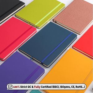Wholesale Custom <b>A5</b> with Elastic Strap Pu Journal Diary Notebook Printed Brand Logo Diary <b>Notepad</b> Note Book PU Leather Notebook - Product Image 2