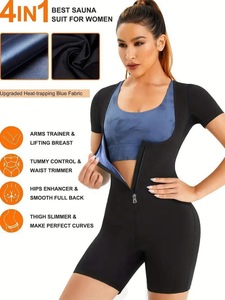 Wholesale Women Hot Thermo <b>Bodysuit</b> Jumpsuit Shapewear Fitness Workout Sweating <b>Body</b> <b>Shaper</b> Thigh Trimmer Shorts - Product Image 2