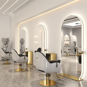 Ensemble de mobilier professionnel pour salon de coiffure : Fauteuil, lit de spa capillaire, miroir LED, chariot, comptoir d'accueil, canapé d'attente - Product Image 5
