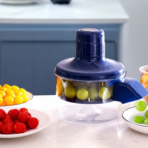 Éplucheur de fruits et légumes électrique automatique pour raisins, ail, jujubes avec 5 lames, batterie haute capacité, bleu HY-XP8 - Product Image 1