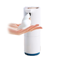 Distributeur automatique de savon moussant Morton avec capteur, sur pied, en ABS, pour usage domestique et hôtelier, recharge USB, capacité 300 ml