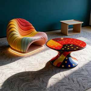 Poltrona Moderna a Forma di Conchiglia Arcobaleno, Sedia Imbottita in Velluto, Divano <span class=keywords><strong>Colorato</strong></span> per Arredamento <span class=keywords><strong>Soggiorno</strong></span> - Product Image 4