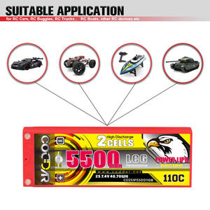 CODDAR 2S 5500MAH 7.4V 110C 220C 5mm balle 20.5mm épaisseur LCG boîtier rigide RC LiPo batterie 1/10 RC voiture bateau <span class=keywords><strong>Tamiya</strong></span> sauterelle - Product Image 2