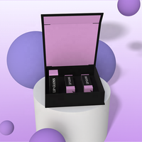 Emballage personnalisé pour gloss à lèvres avec logo, boîtes magnétiques noires mates, capacité de 6 gloss à lèvres